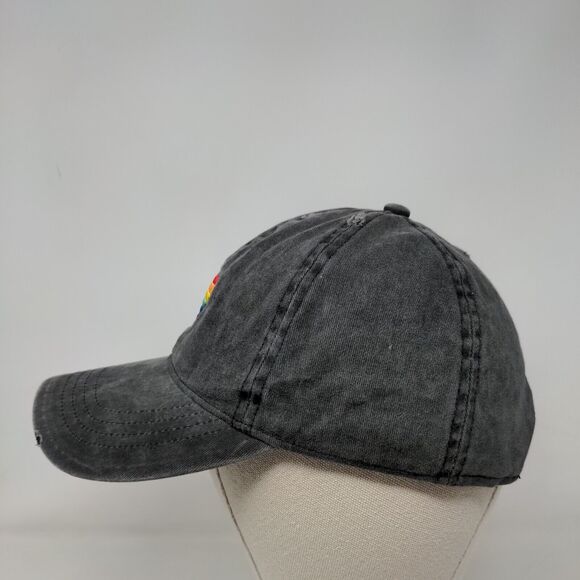 Pride Rainbow Heart Slideback Hat Gray OSFM Embroidered David And Young - Picture 3 of 7